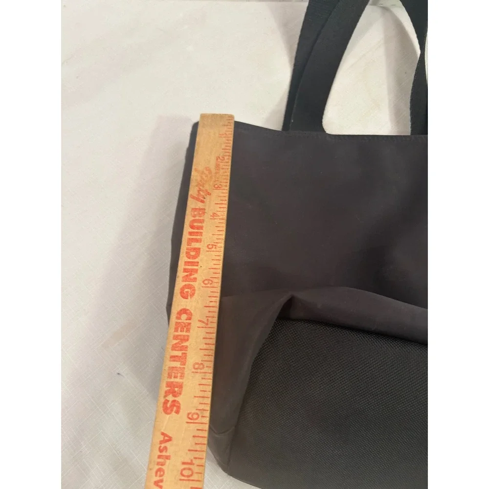 Lands End Tote Bag OS Black Nylon Zip Double Compartment Women